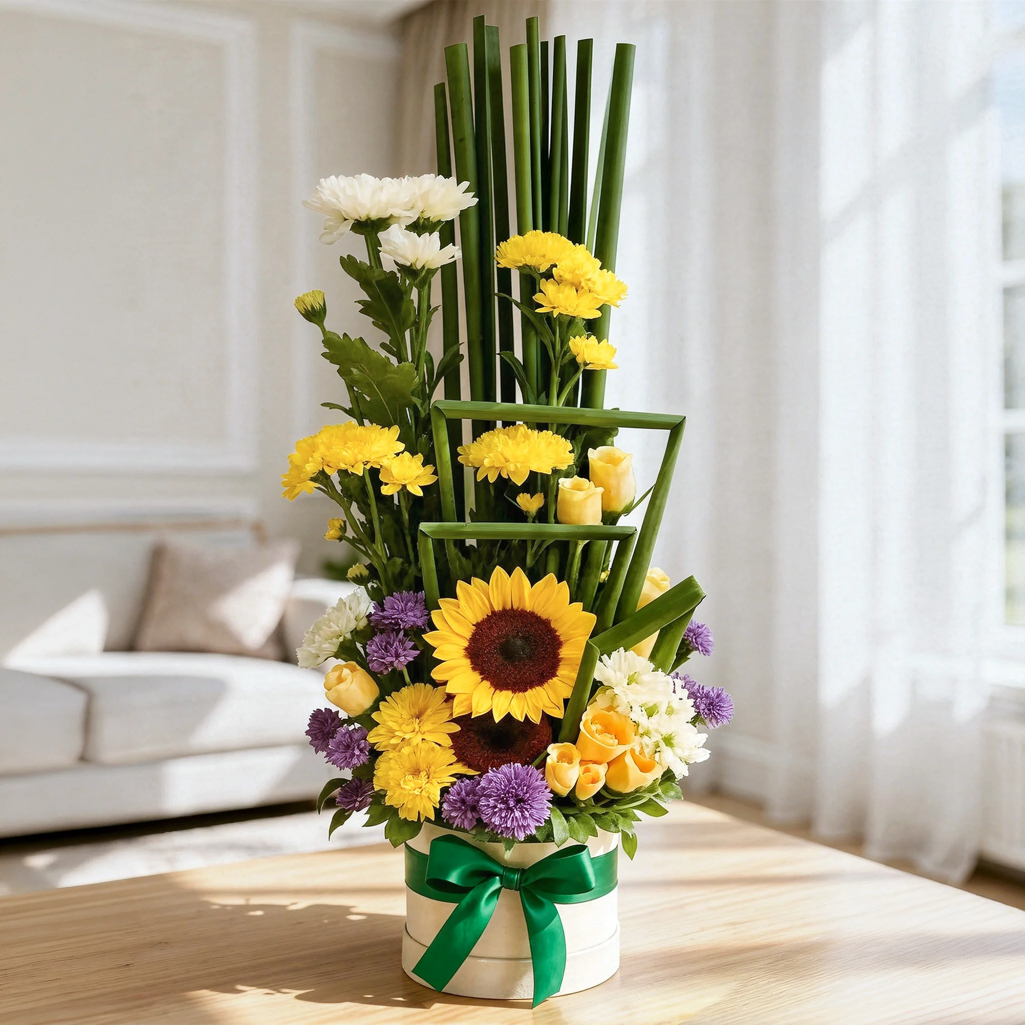 Beautiful Sunflower Mixed Flower Box