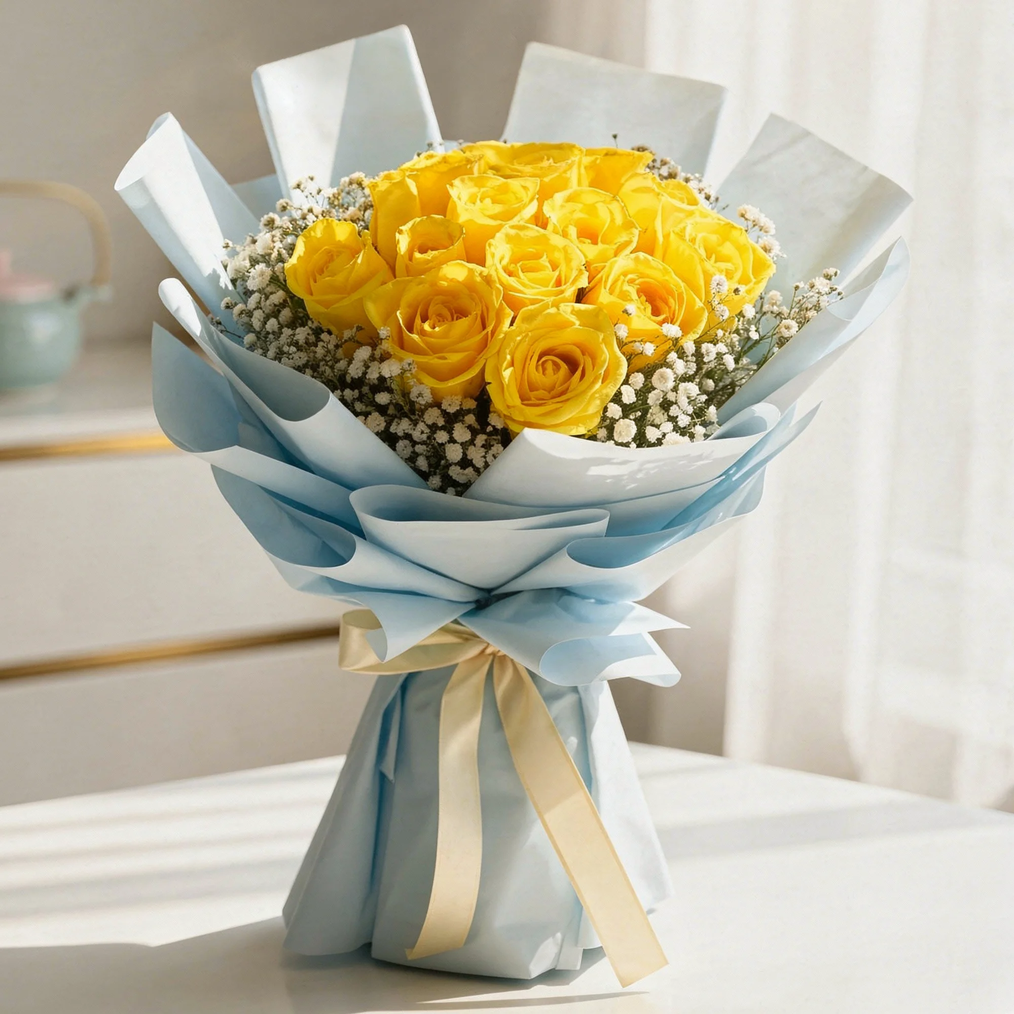 Golden Glow Rose Bouquet