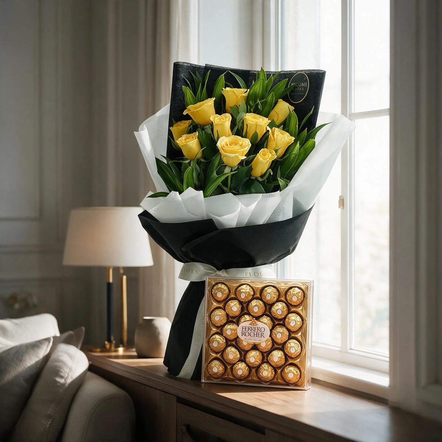 Roses Bouquet With Chocolates