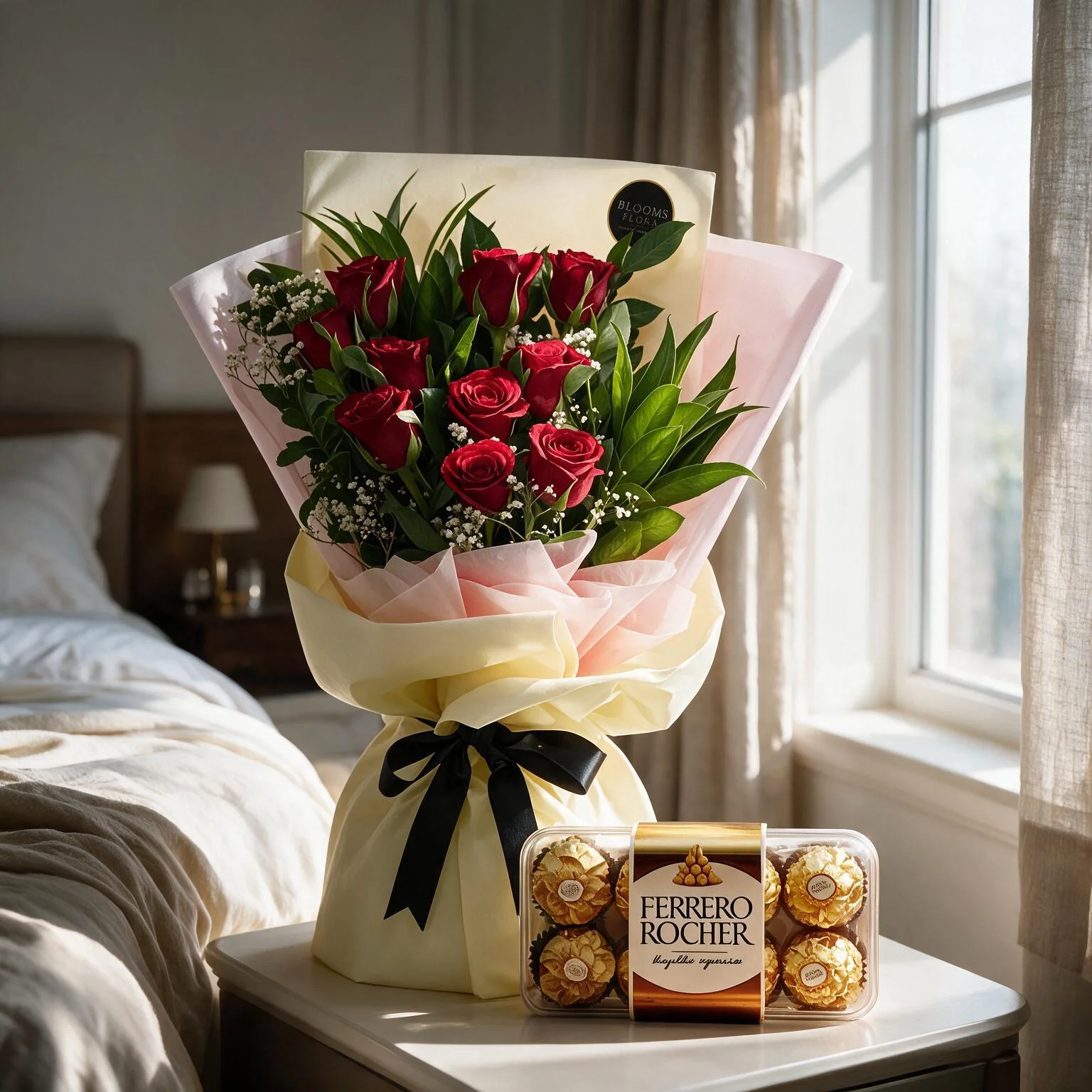 Roses Bouquet With Chocolates