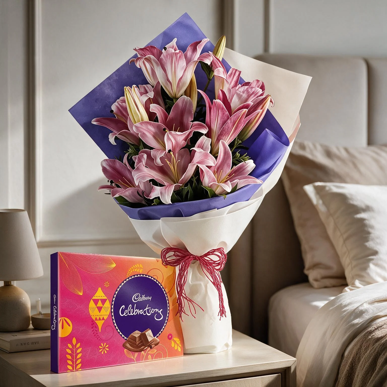 Lilies Bouquet & Chocolates