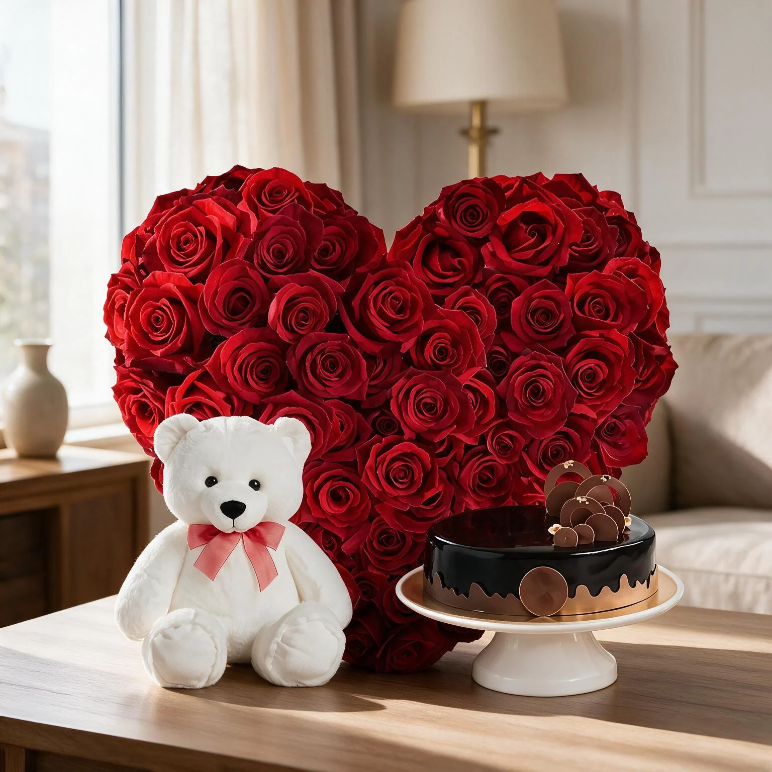 Flowers,Cake & Teddy