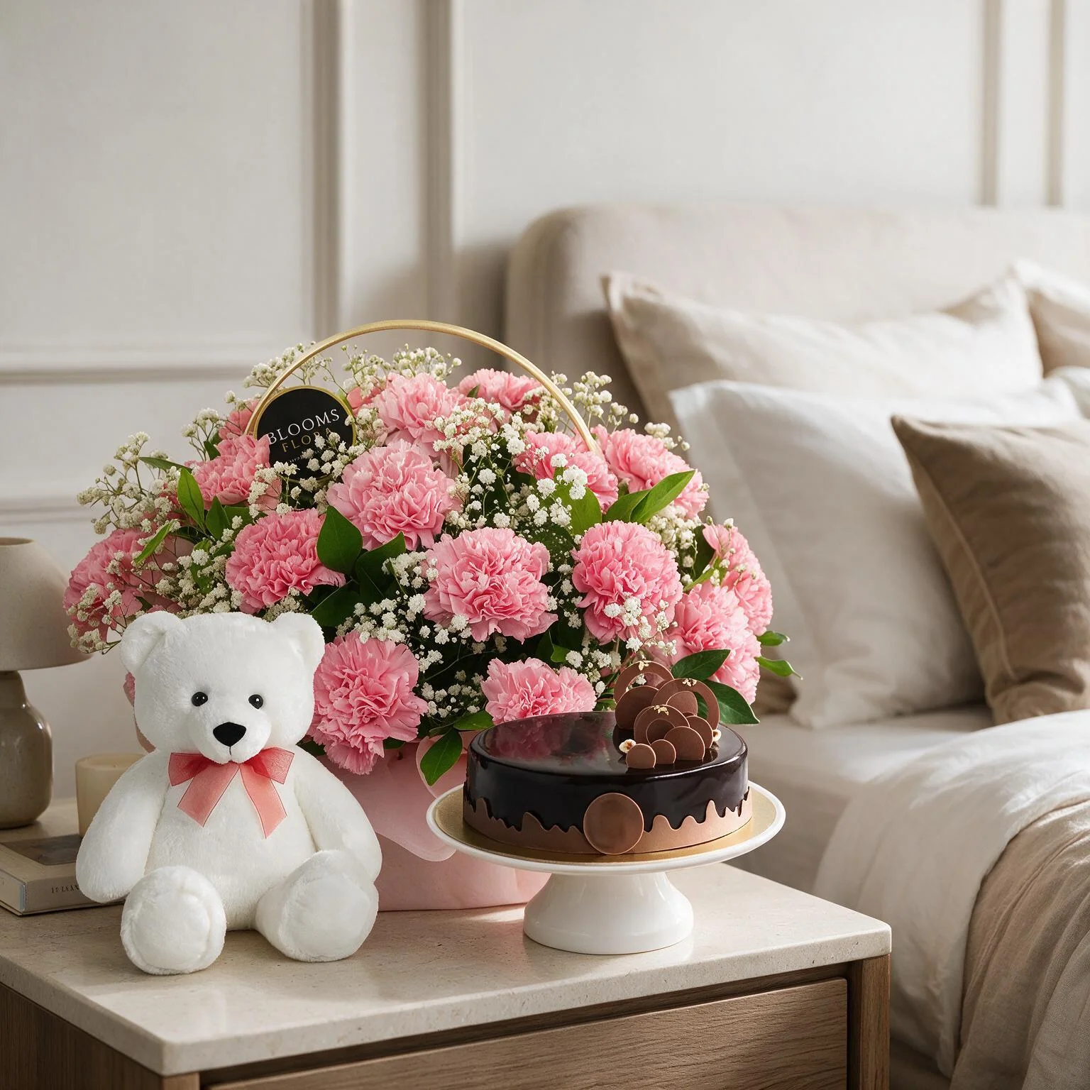 Flowers,Cake & Teddy