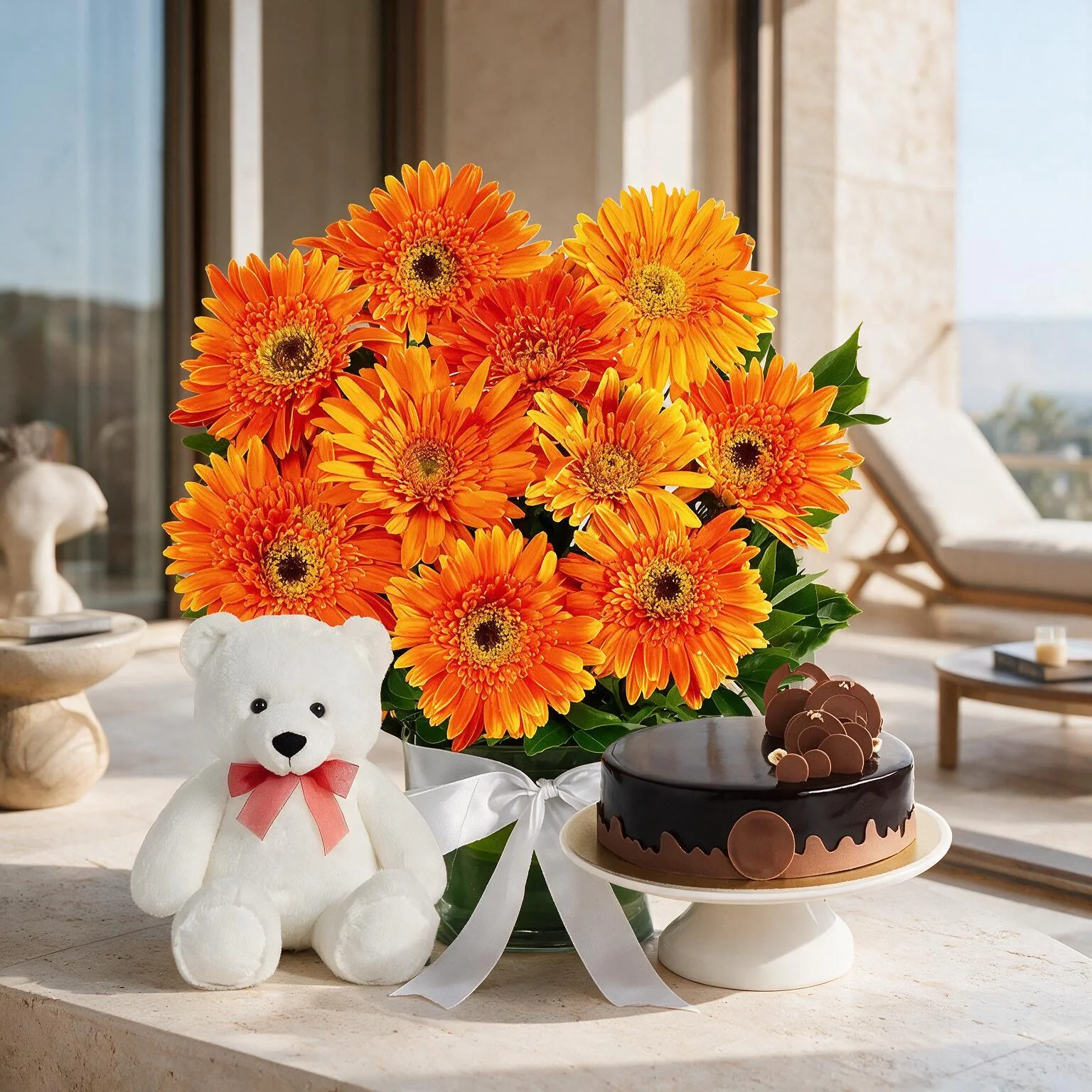 Flowers,Cake & Teddy