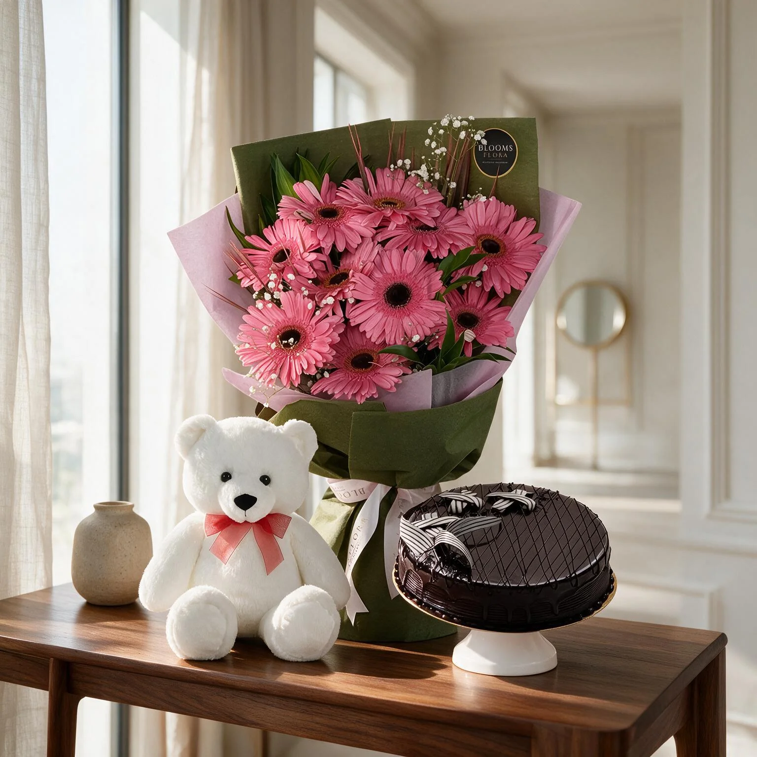 Flowers,Cake & Teddy