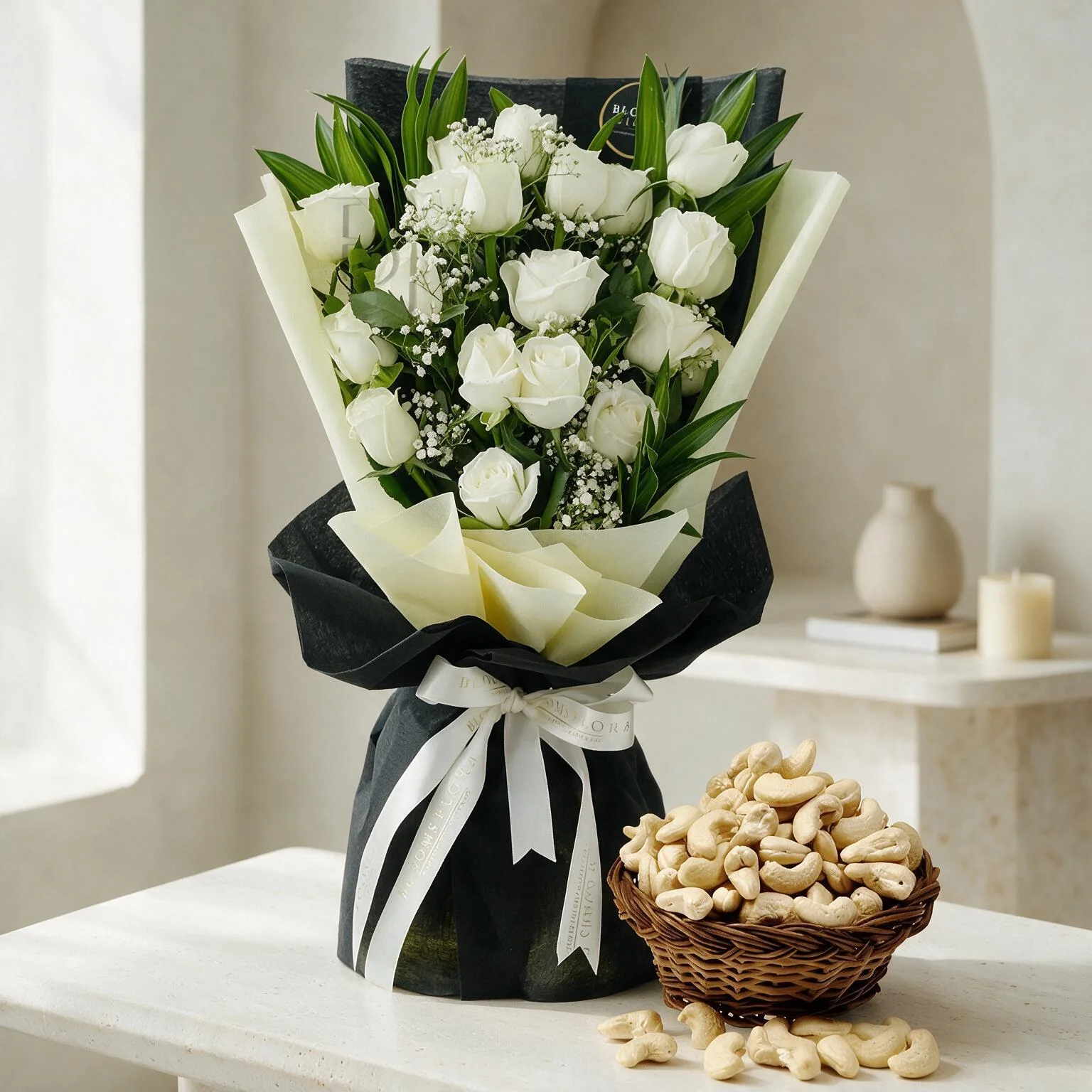 Roses Bouquet with Cashews