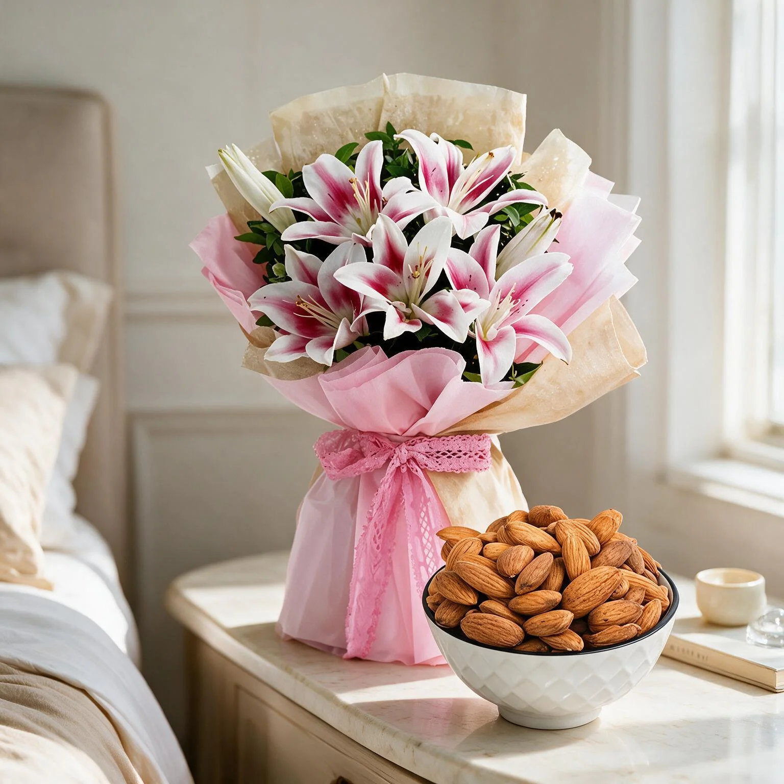 Lilies Bouquet & Almonds