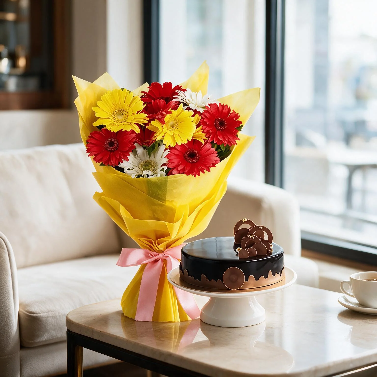 Flowers & Cake Combo