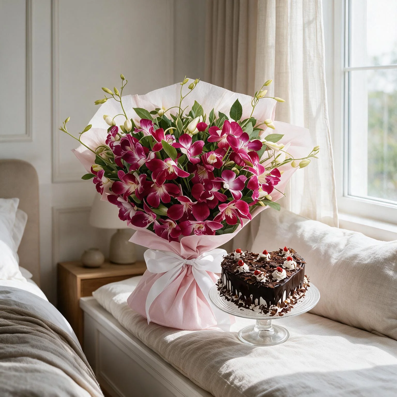 Flowers & Cake Combo