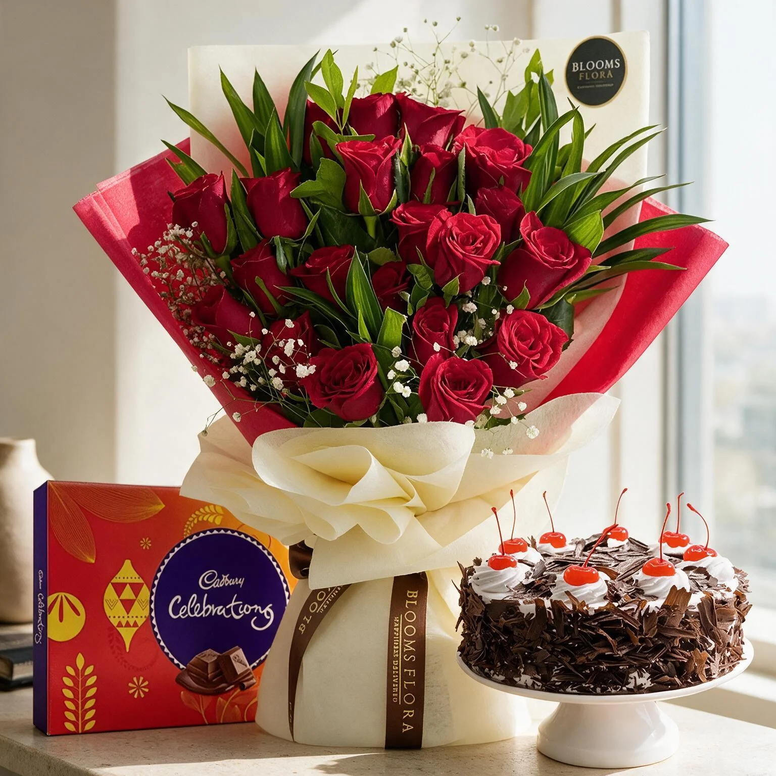 Flowers With Cake & Chocolate