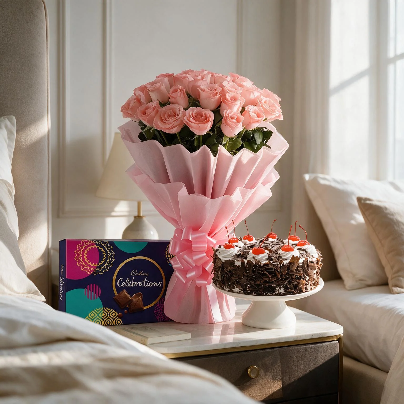 Flowers With Cake & Chocolate