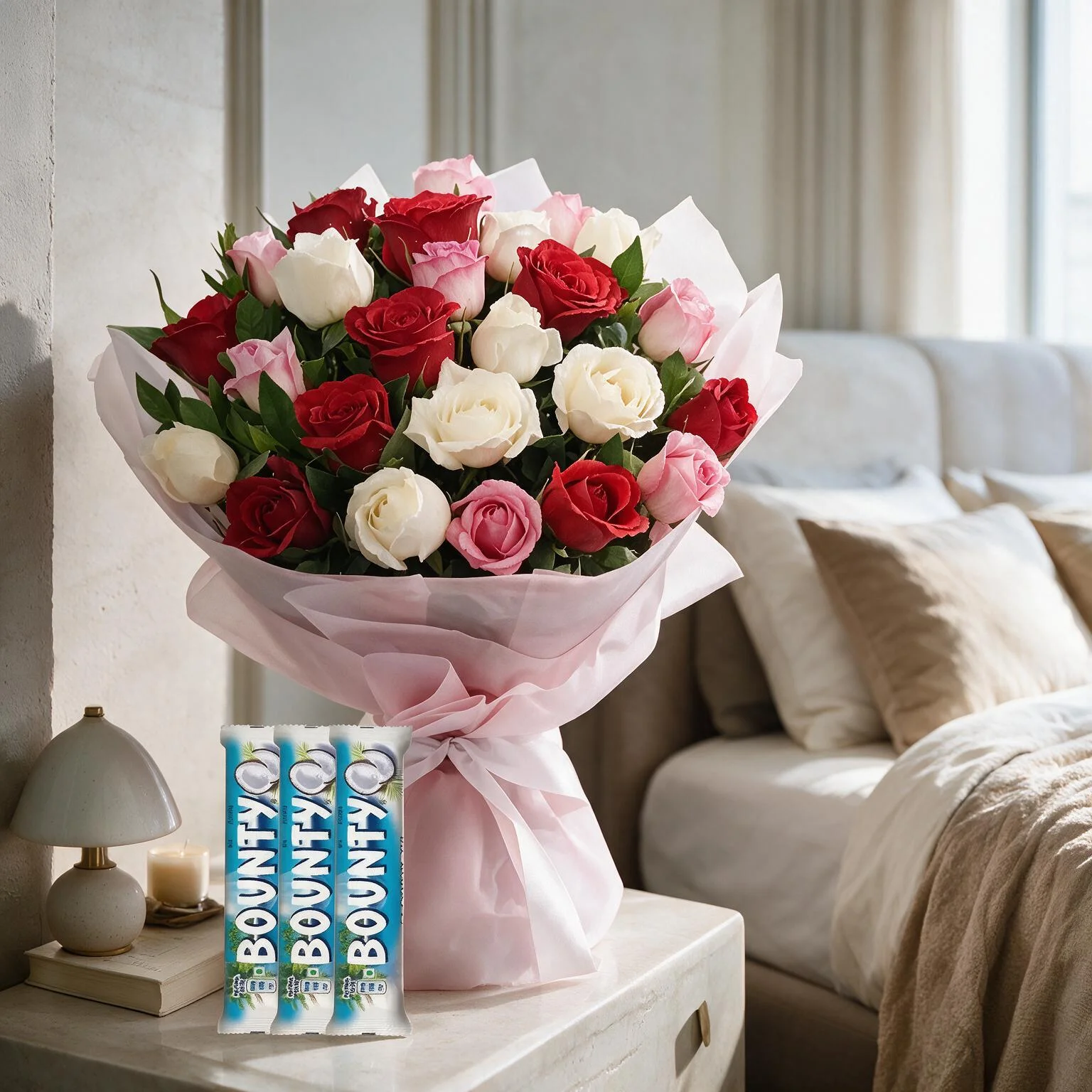 25 Roses Bouquet and Chocolates