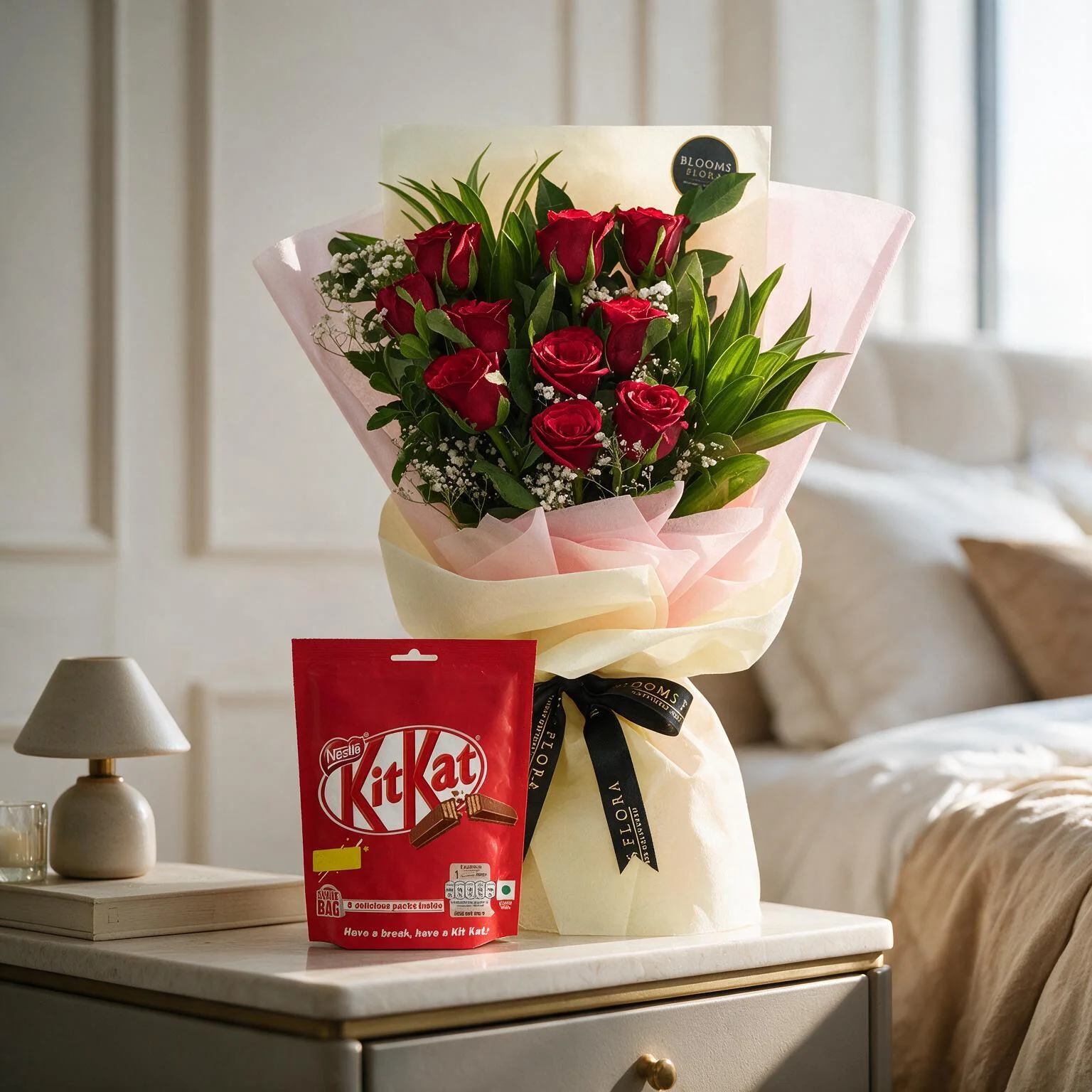 Roses Bouquet and Chocolate