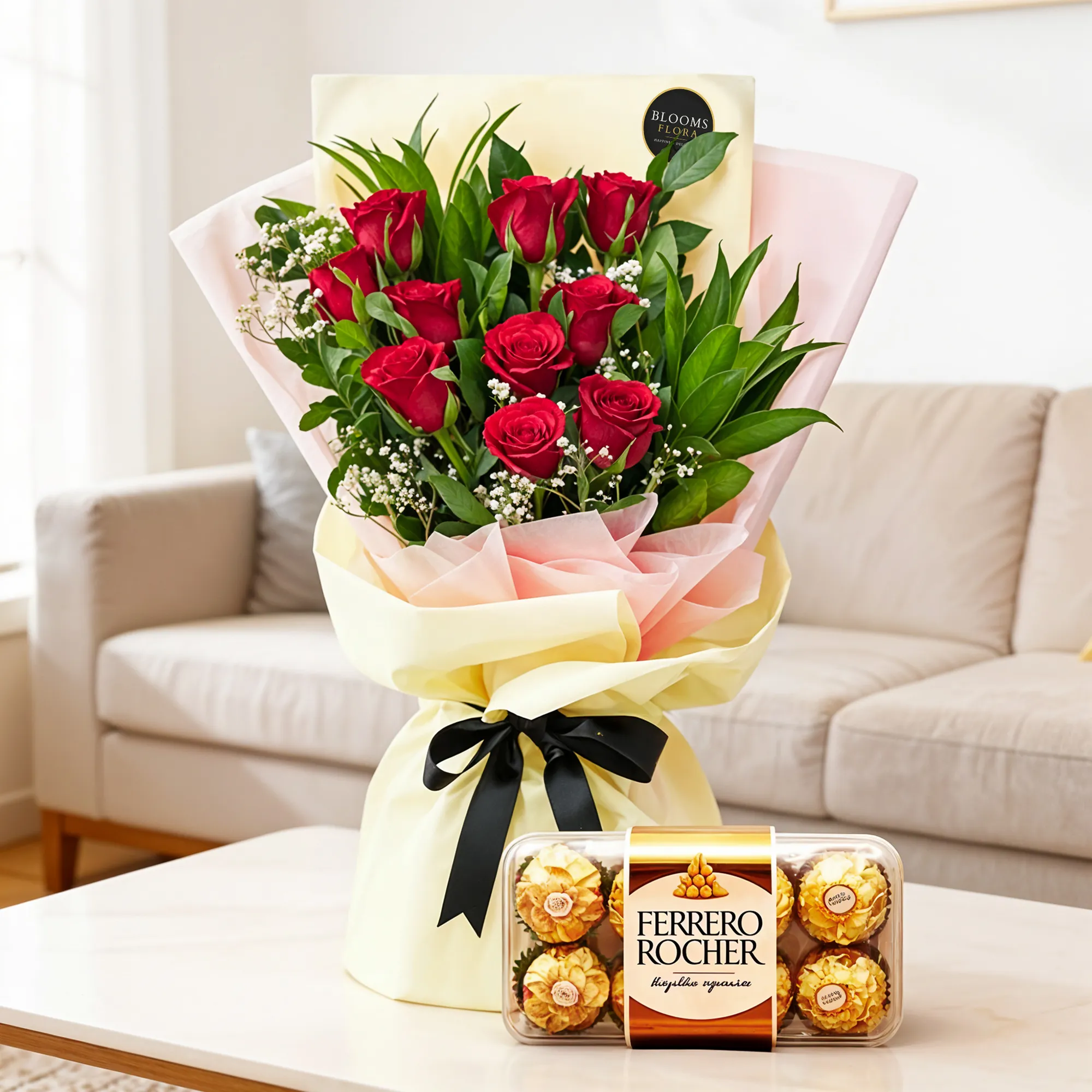 Roses Bouquet With Chocolates