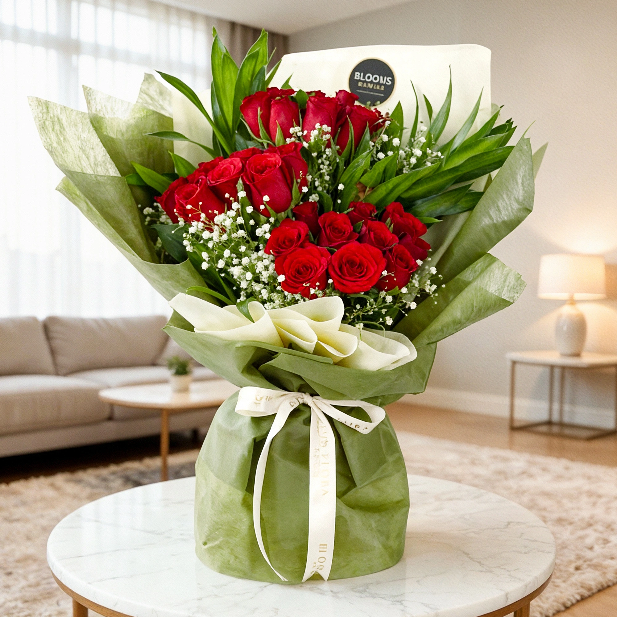 30 red roses bouquet