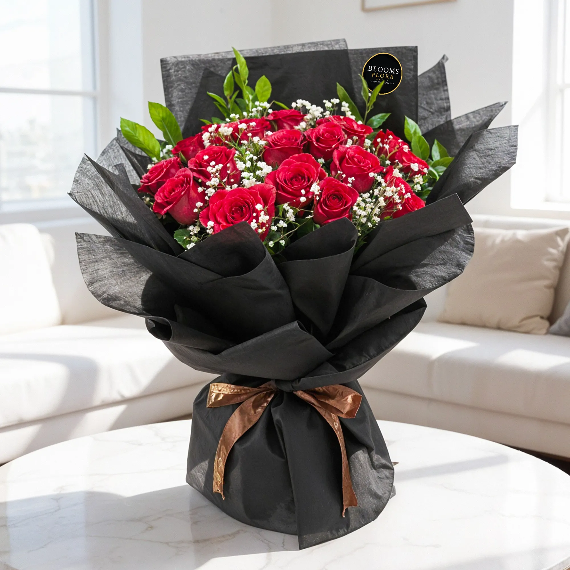 20 red roses bouquet