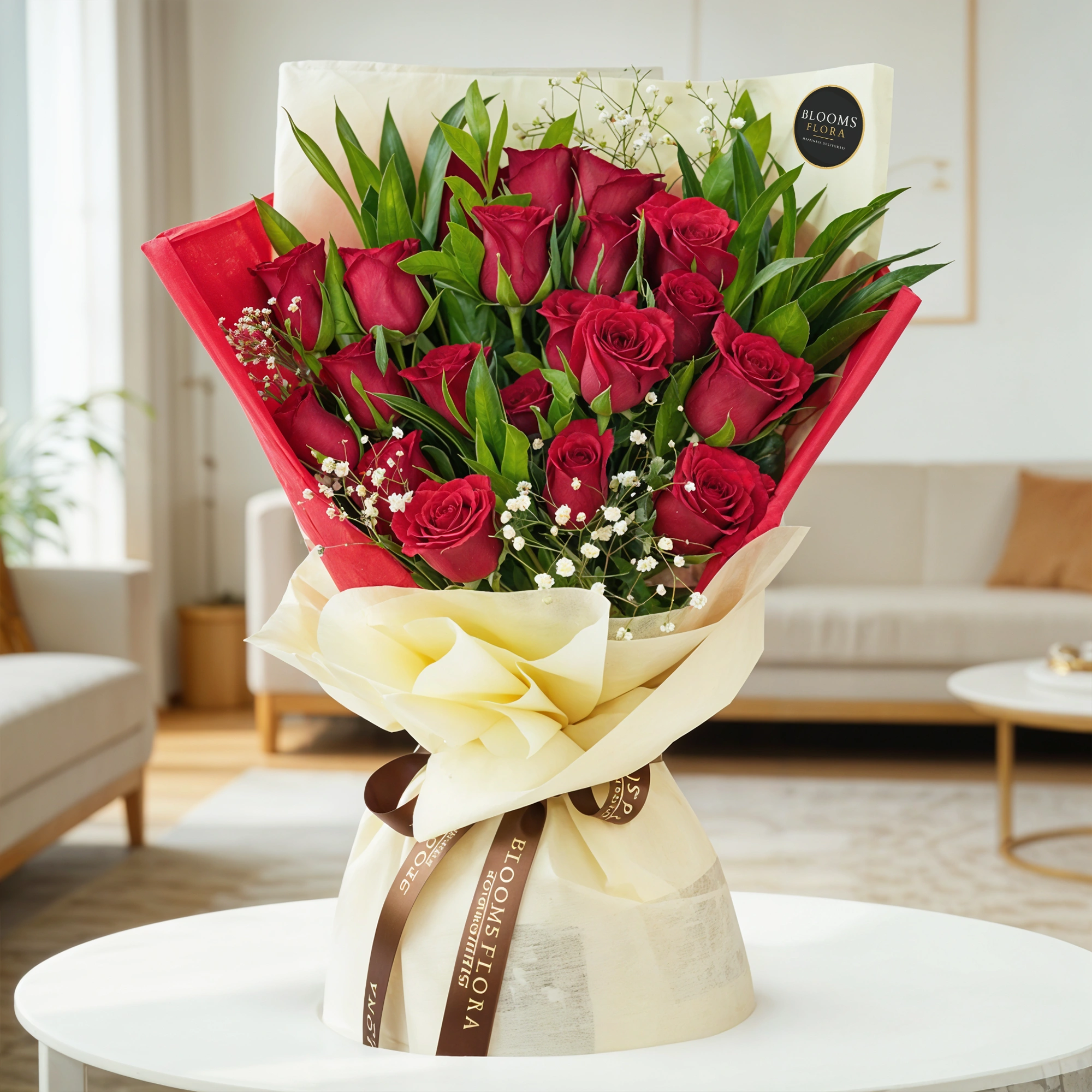 20 red roses bouquet