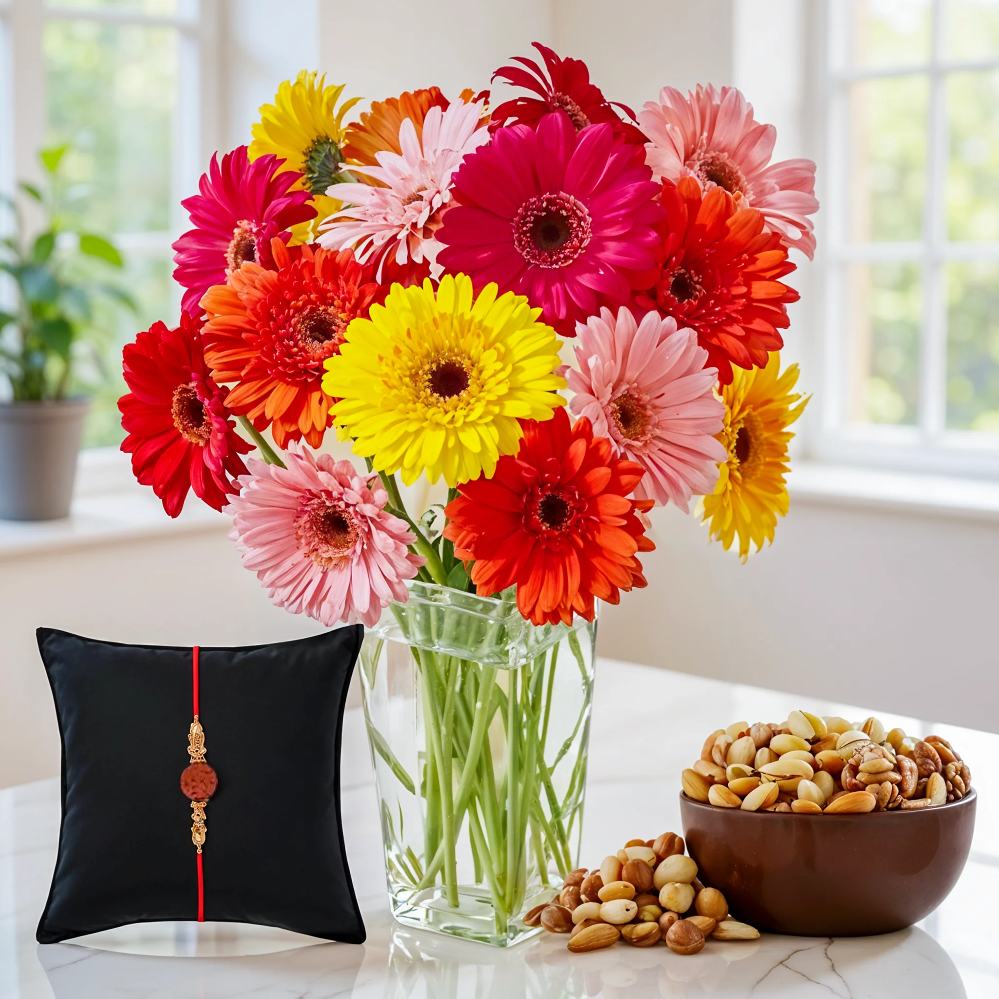 Bouquet of Mixed Gerberas & Mixed Dry Fruits