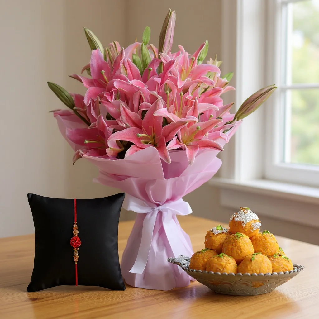 Lilies with Laddu