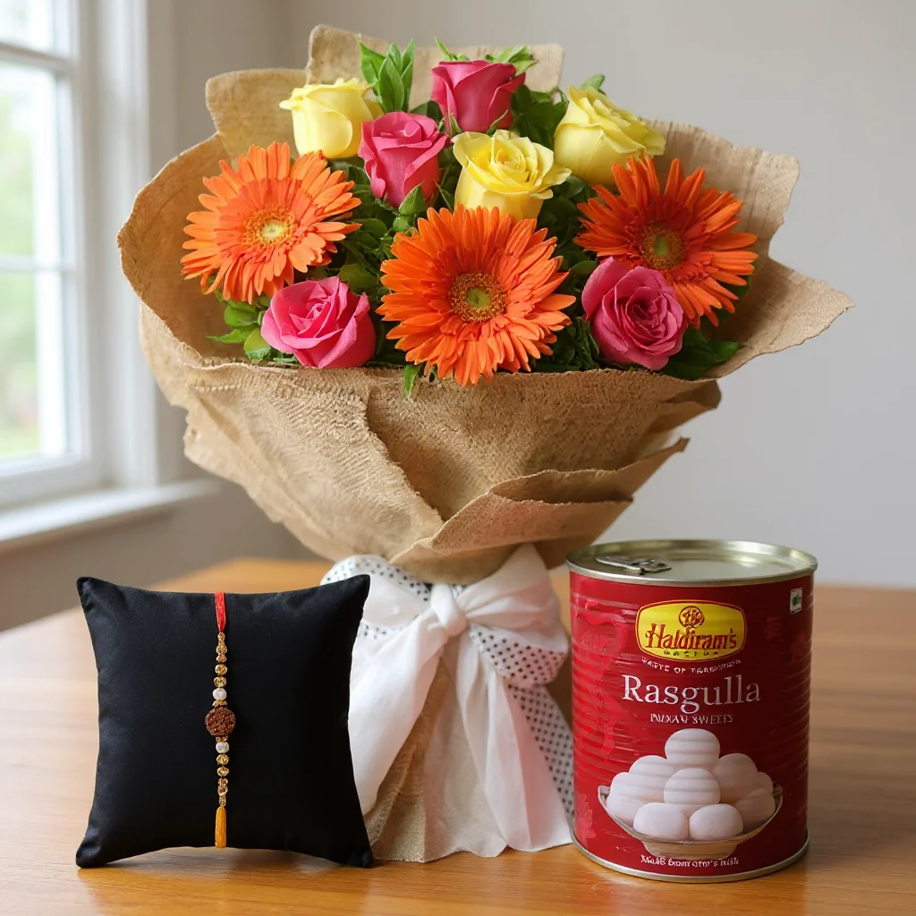 Mixed Bouquet with Rasgulla