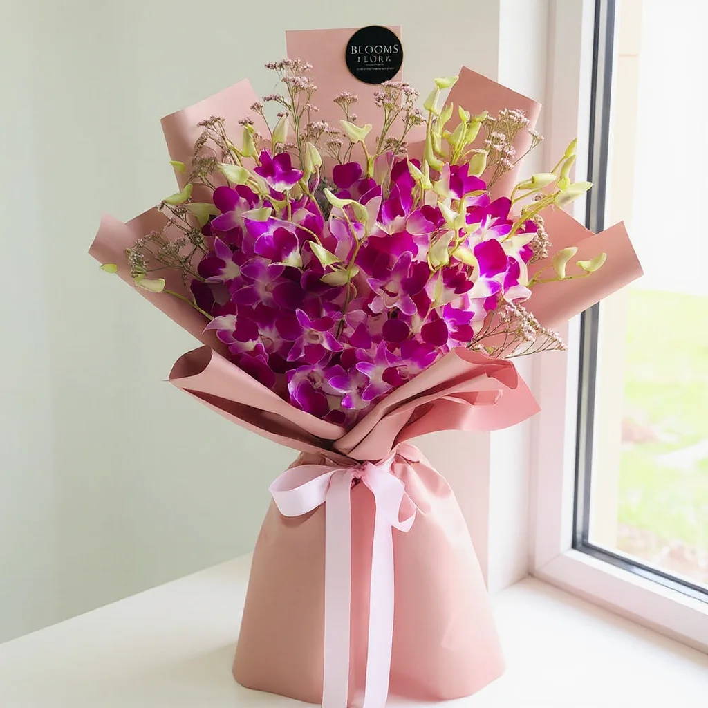 20 purple Orchids Bouquet