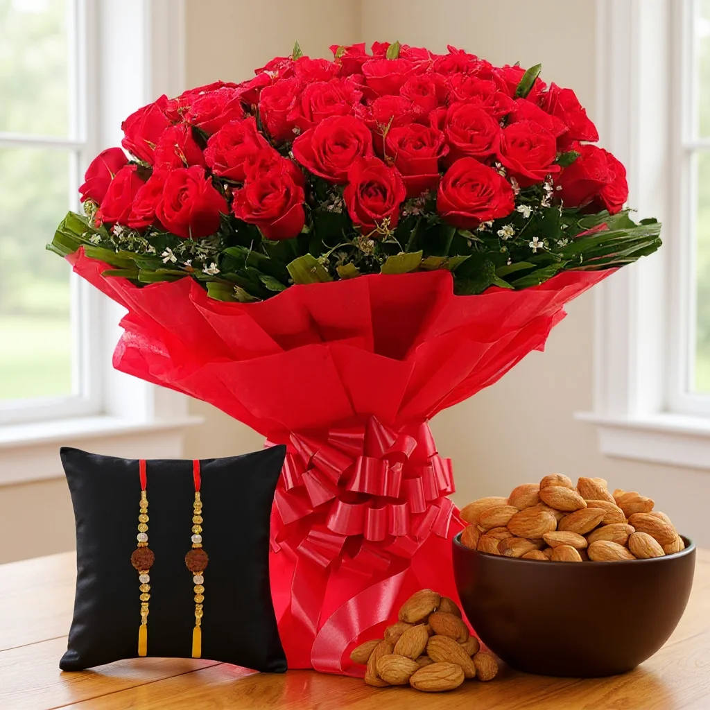 Red Roses with Almonds