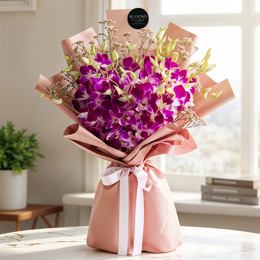 20 purple Orchids Bouquet