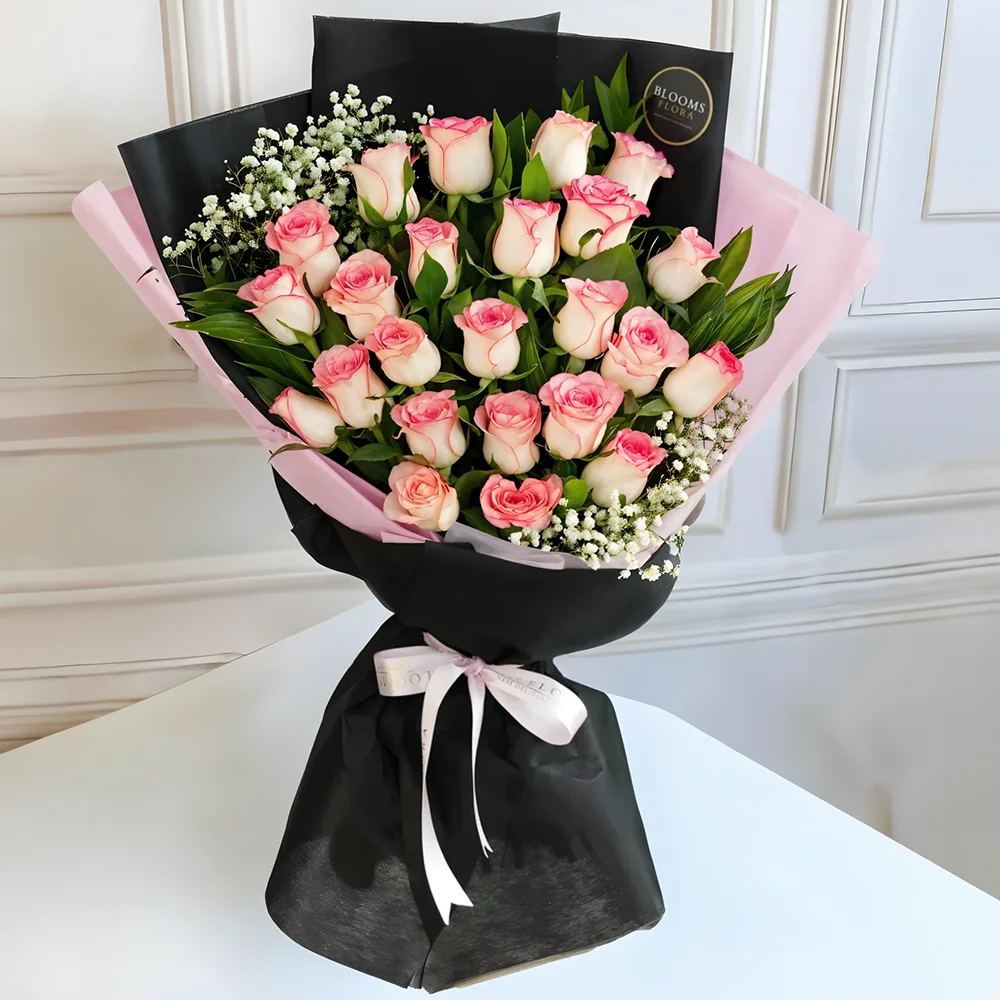 20 pink roses bouquet