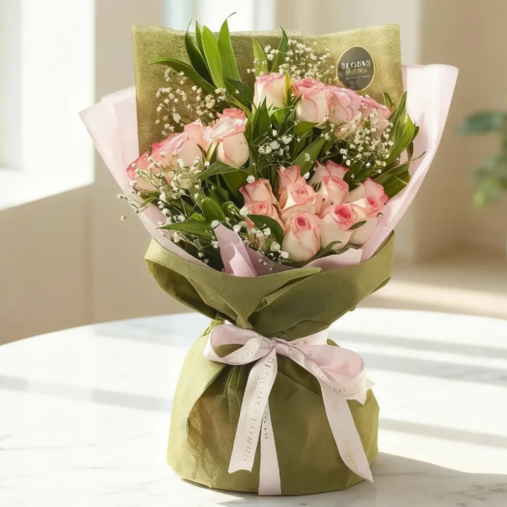 30 pink roses bouquet