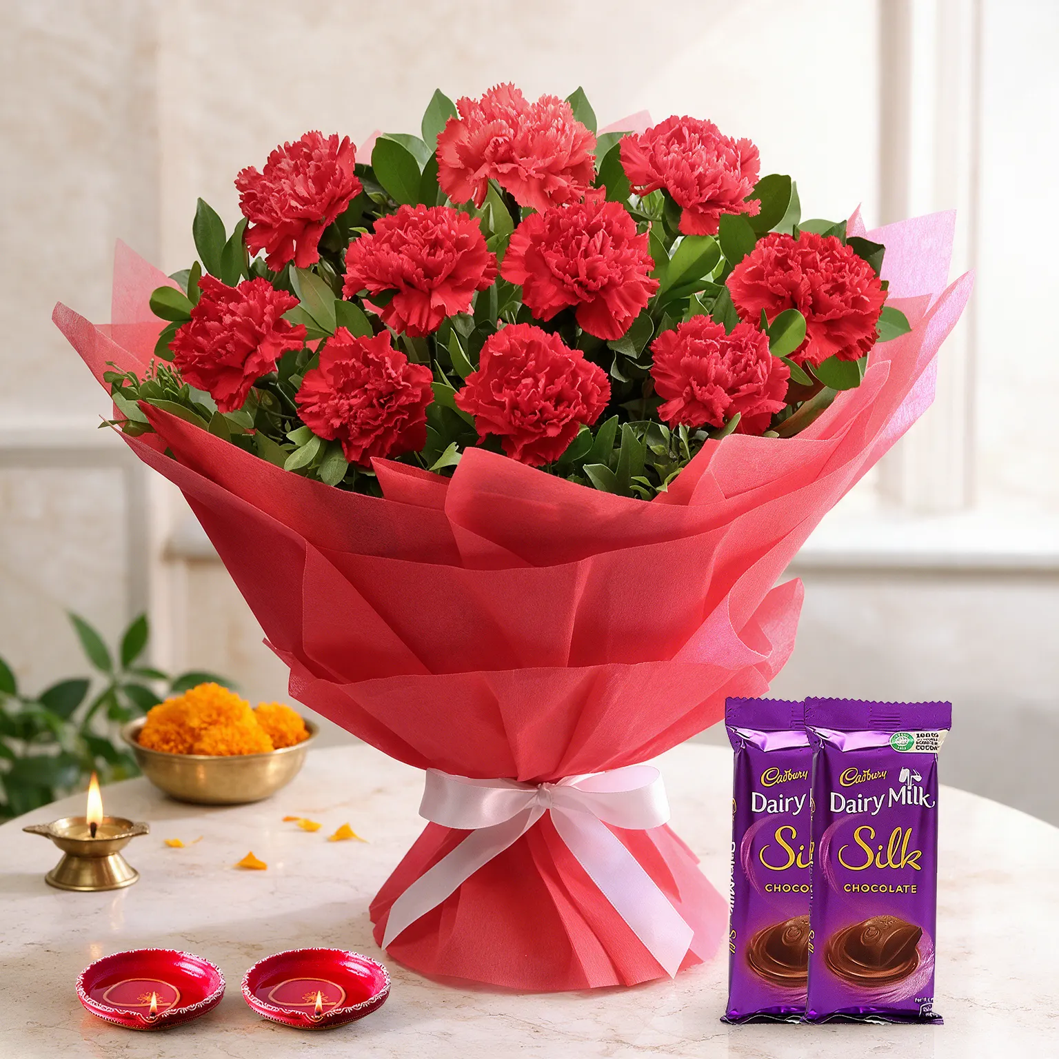 Red Bouquet & Chocolate