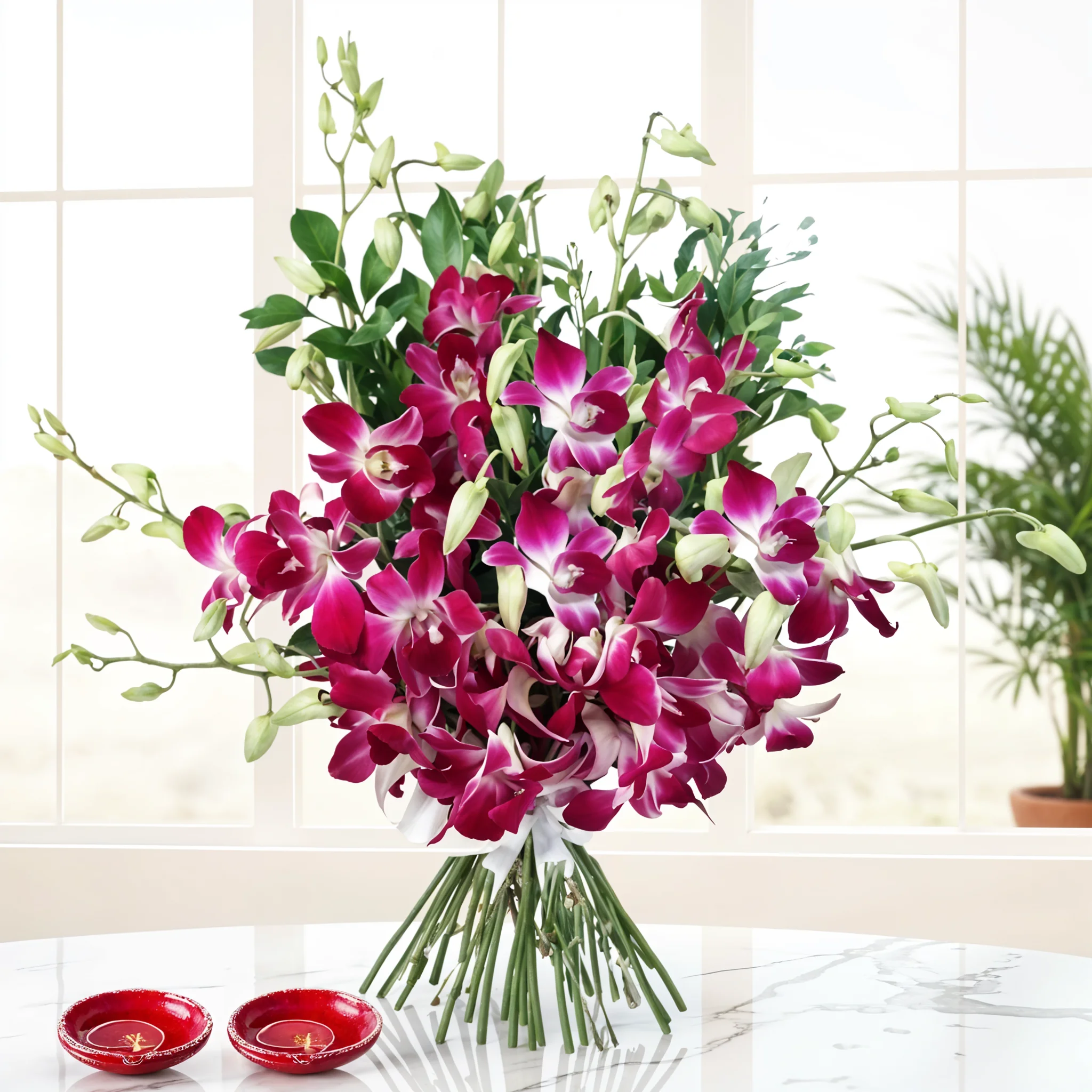 Orchids Bouquet & Diyas
