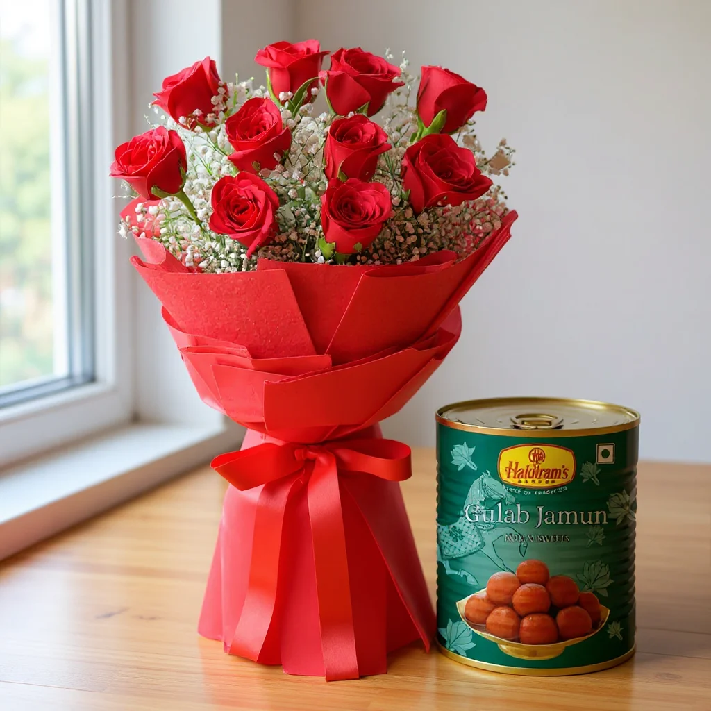 Red Roses N Kaju katli